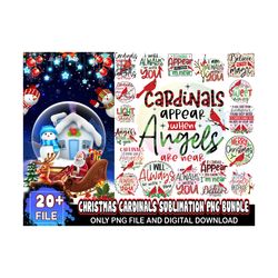 20 Designs Christmas Cardinals Sublimation Png Bundle, Christmas Png, Cardinals Png, Xmas Png, Christmas Cardinals Bundl