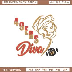Diva San Francisco 49ers embroidery design, 49ers embroidery, NFL embroidery, sport embroidery, embroidery design,