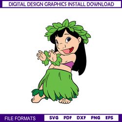 Hawaiian Beach Time Costume Disney Lilo Pelekai Clipart SVG