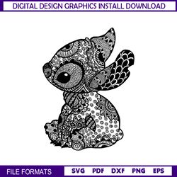 Mandala Pattern Cute Stitch Disney SVG
