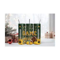 3D Green Bay Packers Game Day 20oz Tumbler Wrap PNG