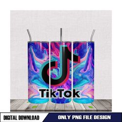 Tik Tok Logo Tie Dye Design Tumbler Wrap PNG