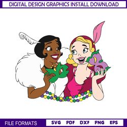 Tiana and Lottie SVG, easy cut file for Cricut, Layered by colour