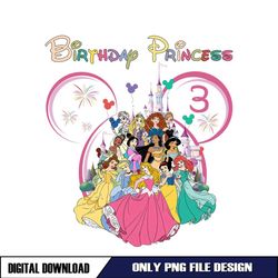 Disney Mouse Happy 3rd Birthday Princess PNG