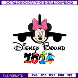 Minnie Airplane Disney Bound 2024 SVG