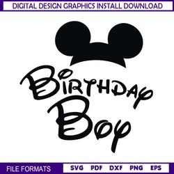 Disney Mouse Ears Birthday Boy SVG