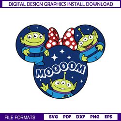 Mom Minnie Mouse Little Green Aliens SVG