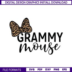 Grammy Mouse Minnie Leopard Bow Tie SVG