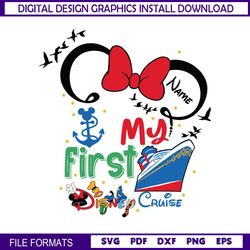 Personalized My First Disney Cruise Minnie Head SVG