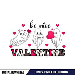 Be Mine Valentine Retro Ghosts PNG