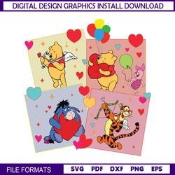 Winnie The Pooh Cupid Valentines Day Balloon SVG