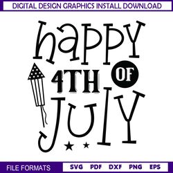 Happy 4th Of July Day Fireworks Clipart SVG