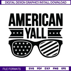 American Yall 4th Of July Glasses SVG