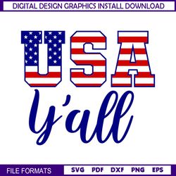 USA Y'all 4th Of July American Flag SVG