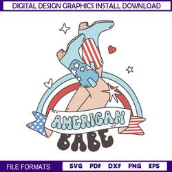 American Babe 4th Of July Western Boots SVG
