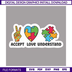 Accept Love Understand Autism Puzzle SVG