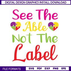 See The Able Not The Label Autism Love Puzzle SVG