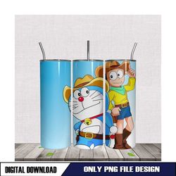 Doraemon Tumbler Universe Cowboys Design PNG