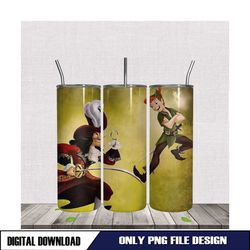 Peter Pan Take Fight With Captain Hook Tumbler Sublimation PNG