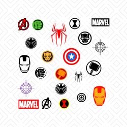 Logo Marvel Svg, Logo Ironman, Hulk, Thor, Spiderman,etc... Svg, Png, Dxf, Eps