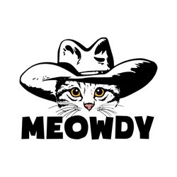 Meowdy Funny Cowboy Hat Cat Texas Svg, Trending Svg, Cat Meowdy Svg, Cowboy Cat Head Svg, Funny Cat Svg, Cowboy Svg, Meo
