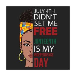 July 4th Didnt Set Me Free Juneteenth Is My Independence Day Svg, Juneteenth Svg, Black Girl Svg, African American Girl,