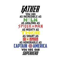 Father You Are As Incredible As Hulk Svg, Fathers Day Svg, Father Svg, Super Dad Svg, Dad Hero Svg, Marvel Dad Svg, Marv