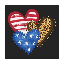Leopard American Flag Hearts Svg, Independence Svg, 4th Of July Svg, Heart Svg, Flag Heart Svg, Leopard Heart Svg, July