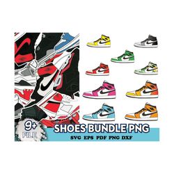 9 Files Shoes Bundle Png, Brand Logo Svg, Logo Shoes