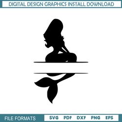 The Little Princess Mermaid Ariel Silhouette Vector SVG