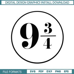 Harry Potter Shop Number Sign 9 3/4 Logo SVG Vector Files