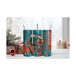 Miami Dolphins Mascot 3D Inflated Tumbler Wrap PNG