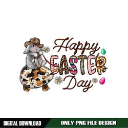 Happy Easter Day Cowhide Rabbit Riding Egg PNG