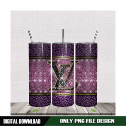 Louis Vuitton Purple Leopard Pattern Tumbler Wrap PNG