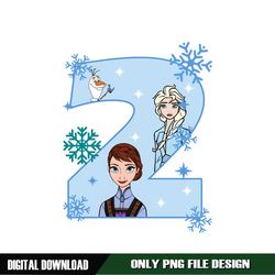 Disney Frozen Anna Elsa 2nd Birthday PNG