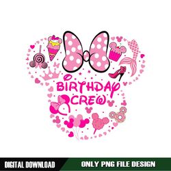 Minnie Mouse Mermaid Tail Birthday Crew PNG