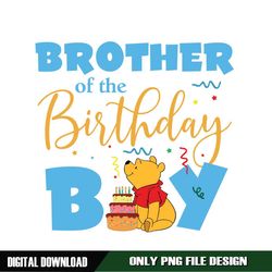 Winnie The Pooh Brother Of The Birthday Girl PNG