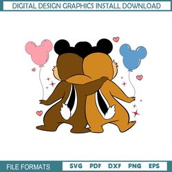 Chip and Dale Valentines Day Balloon SVG