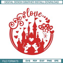 Love Mickey Minnie Couple Kingdom Valentines SVG