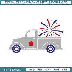 4th Of July Day Fireworks Truck SVG