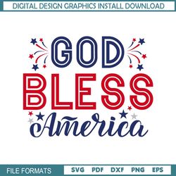 God Bless America Star Fireworks SVG