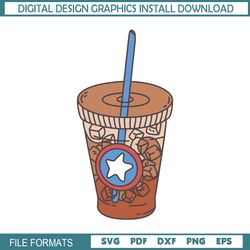 American Iced Coffee 4th Of July Patriotic Holiday SVG