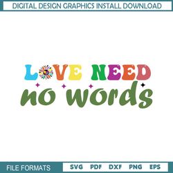 Love Needs No Words Autism Puzzle Sunflower SVG