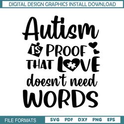 Autism Is Proof That Love Doesn't Need Words SVG