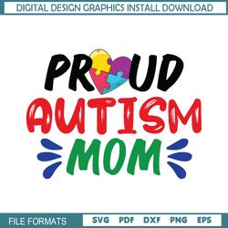 Proud Autism Mom Happy World Autism Day SVG
