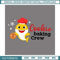 Cookie Baking Crew Christmas Yellow Baby Shark SVG