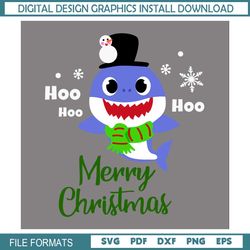 Merry Christmas Christmas Baby Shark Hoho SVG