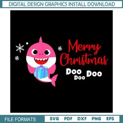 Merry Christmas Gift Baby Shark Pink Dodo SVG