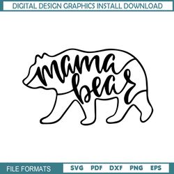 Mama Bear Silhouette Vector SVG