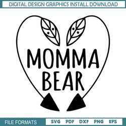 Momma Bear Mother Day Arrow SVG